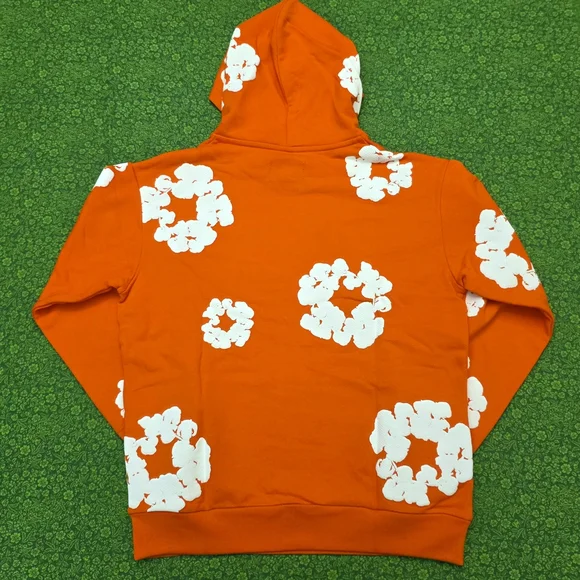 Orange Denim Tear Hoodie in Medium - Picture 4 of 12
